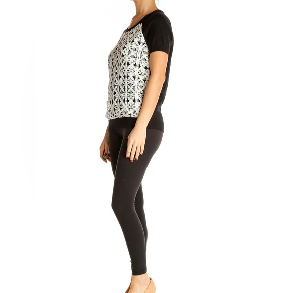 Moth White Geometric Print All Day Wear T-Shirt size M - Picture 2 of 12